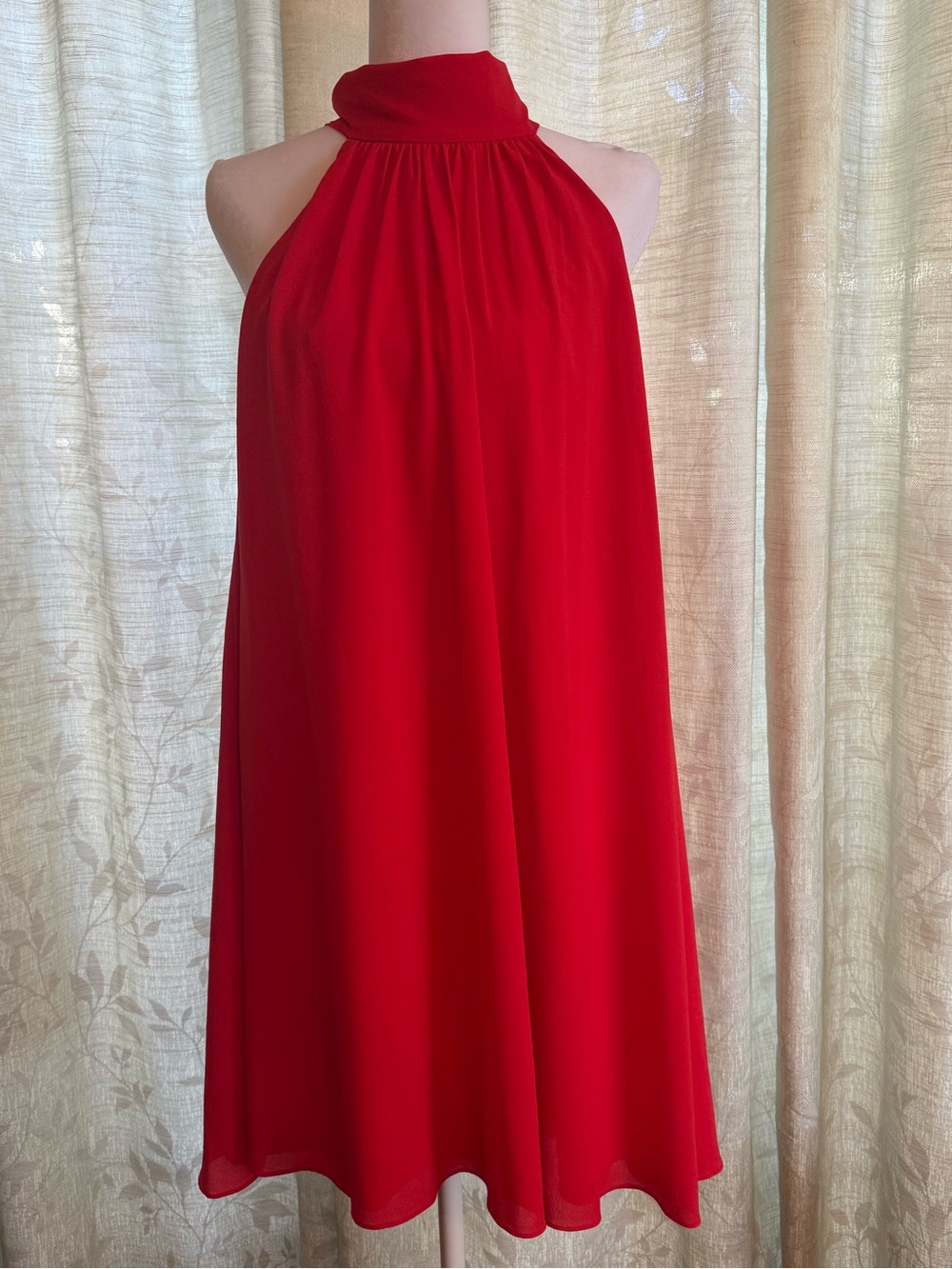 Badgley Mischka Cocktail Halter Scarf Dress